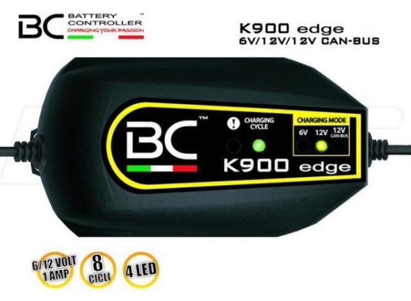 CARICABATTERIE / MANTENITORE BC K900 EDGE PER BATTERIE MOTO / AUTO PER  BATTERIE 6 / 12V (vedi specifica) + cavo di collegamento alla batteria per